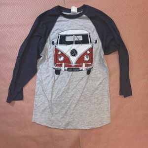 Hippie van (vw bus) baseball tee